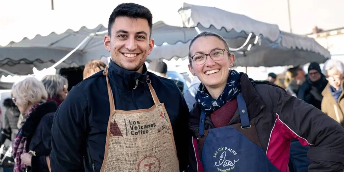 Le marché de la place Leclerc où deux courageux commerçants d'Angers ont réalisé ce sauvetage (Crédit photo : Régine Lemarchand).