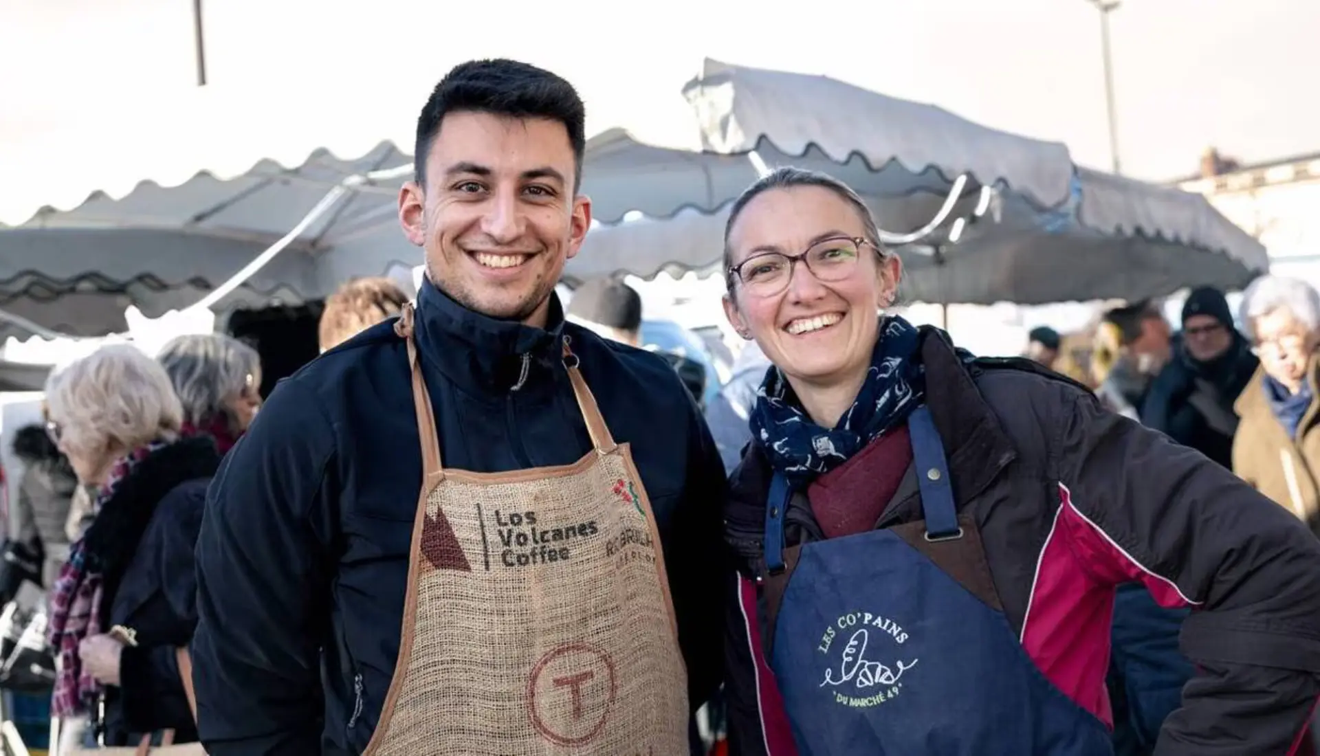Le marché de la place Leclerc où deux courageux commerçants d'Angers ont réalisé ce sauvetage (Crédit photo : Régine Lemarchand).